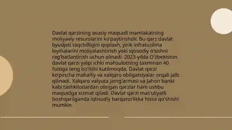 Davlat qarzi va uni tartibga solish 3