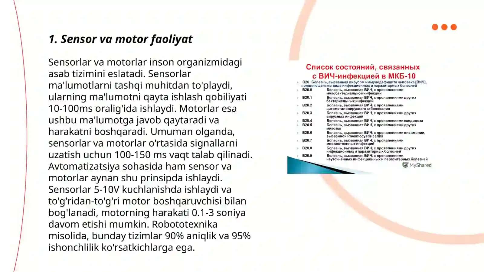 Sensor va motor faoliyat 3