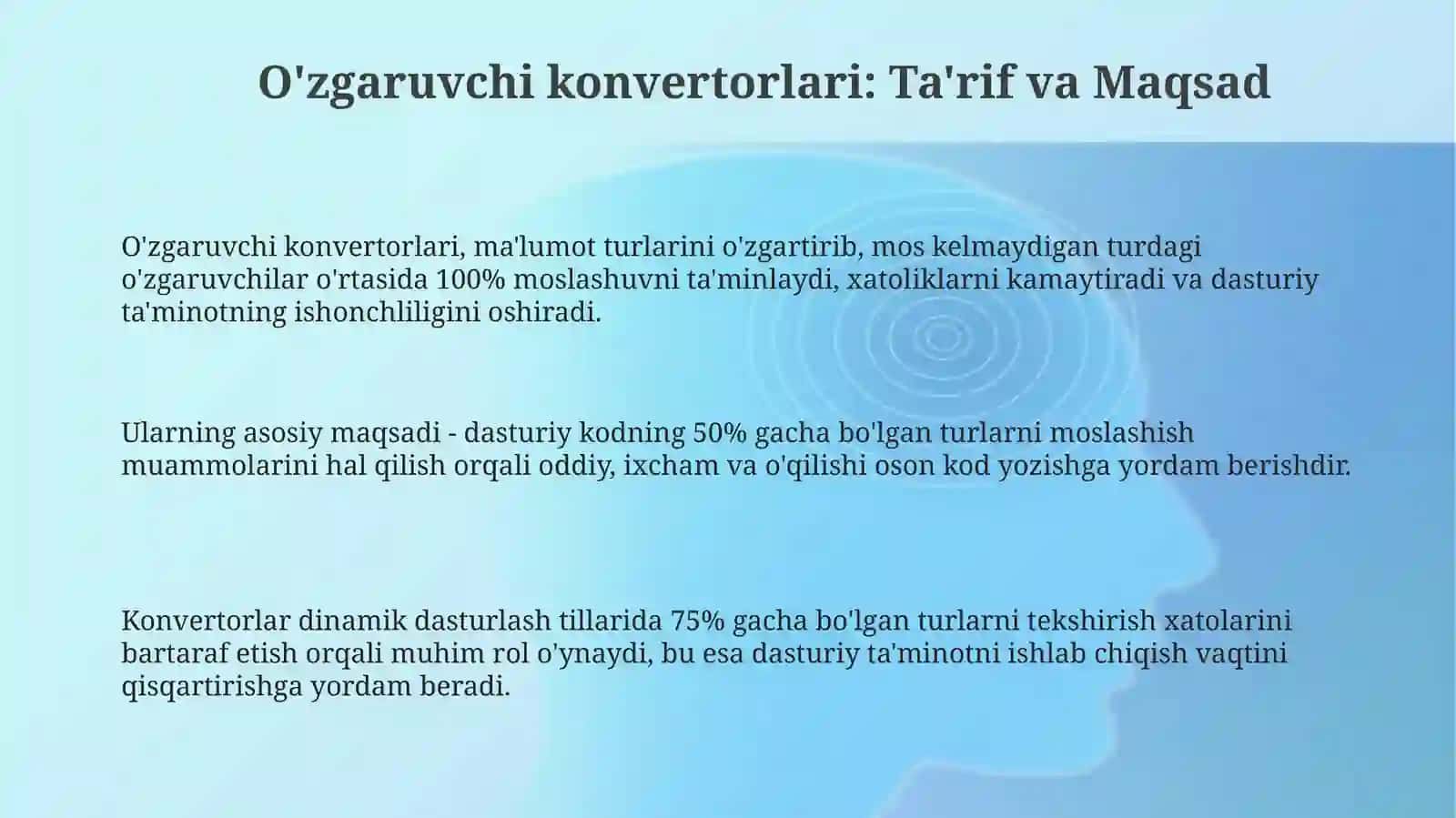 O'zgaruvchi konvertorlari 3