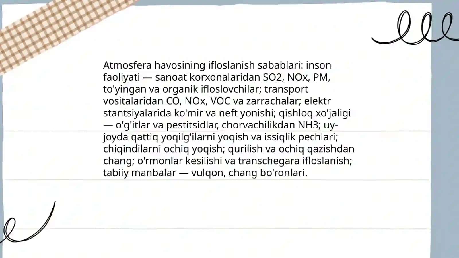 Atmosfera havosining ifloslanishi 3