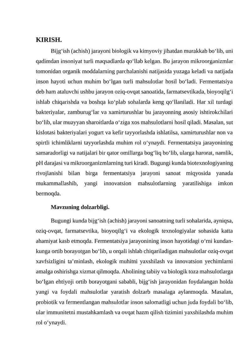 Bijg'ish (achish) mahsulotlarini olinishi 3