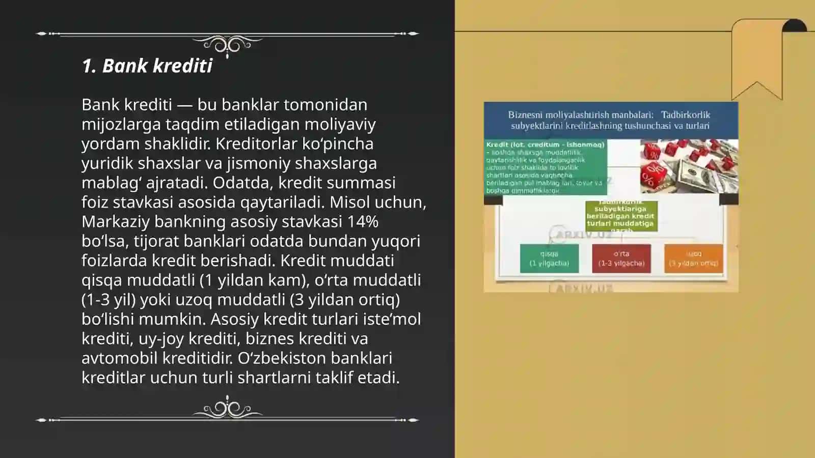 Moliyalashtirish manbalari va usullari 3