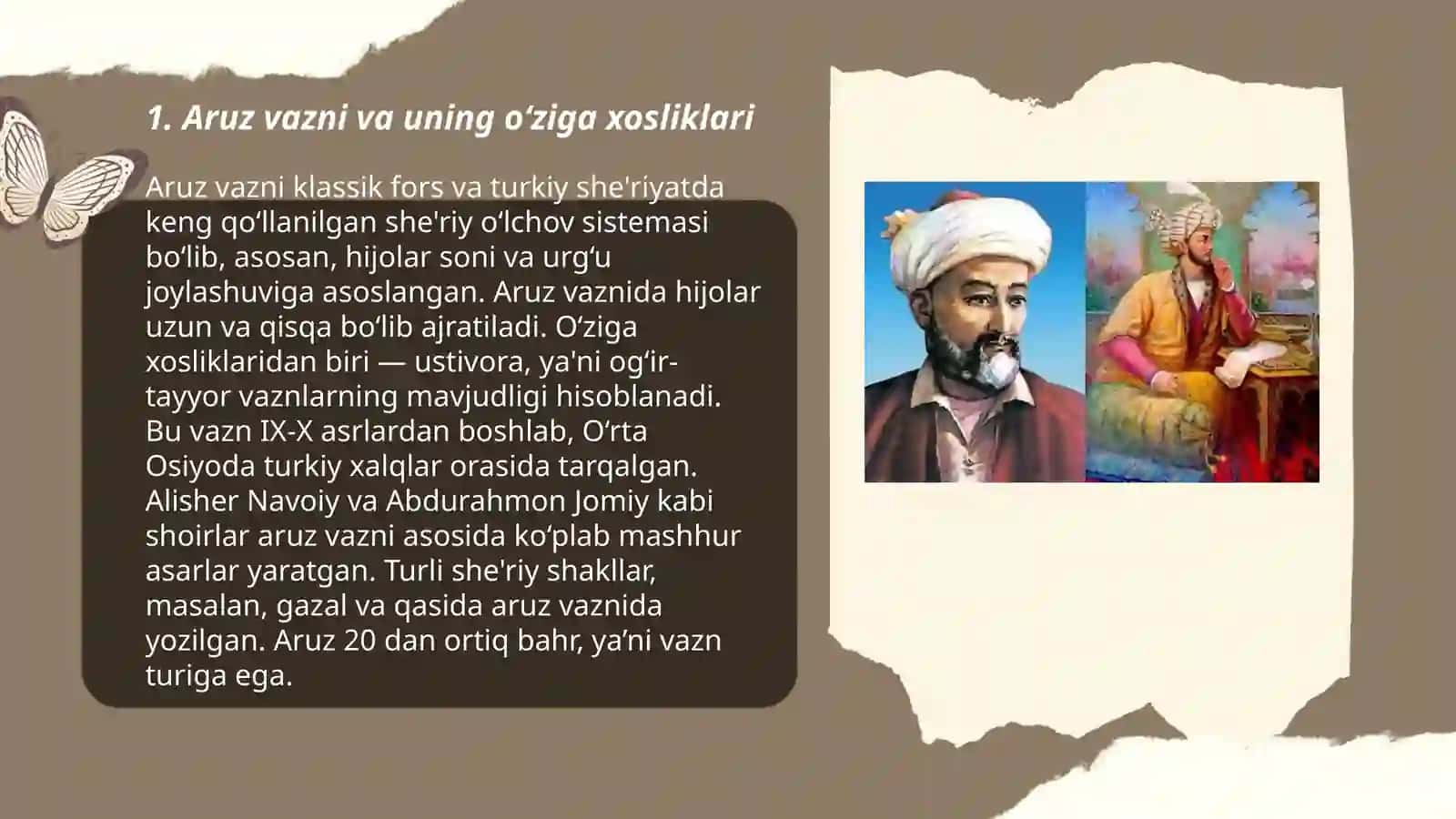 Aruz vaznida rukn va bahr. Zihof va furu 3