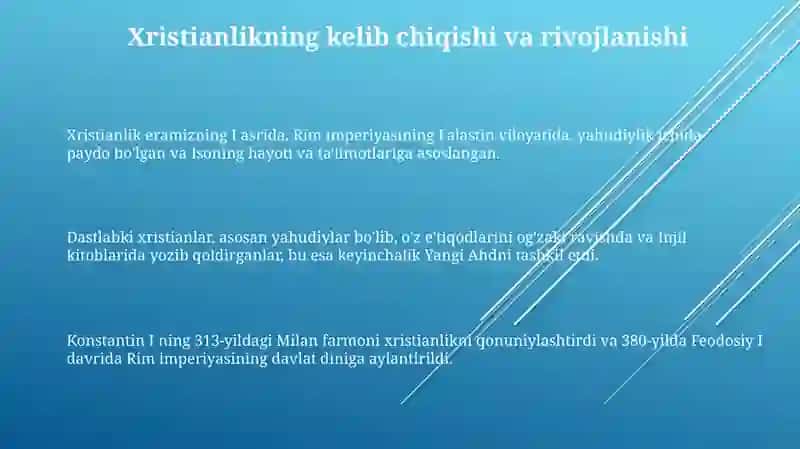 Xristianlikning yo‘nalishlari 3
