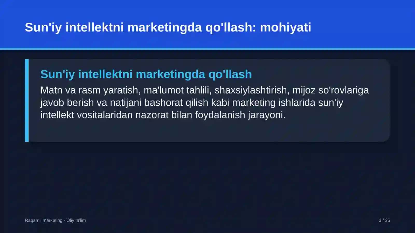 RAQAMLI MARKETING · OLIY TA'LIM 3