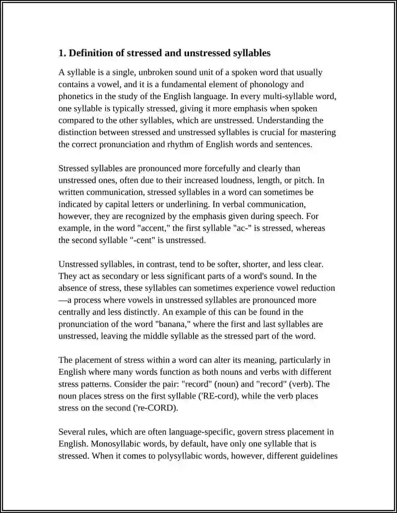 STRESSED AND UNSTRESSED SYLLABLES 3