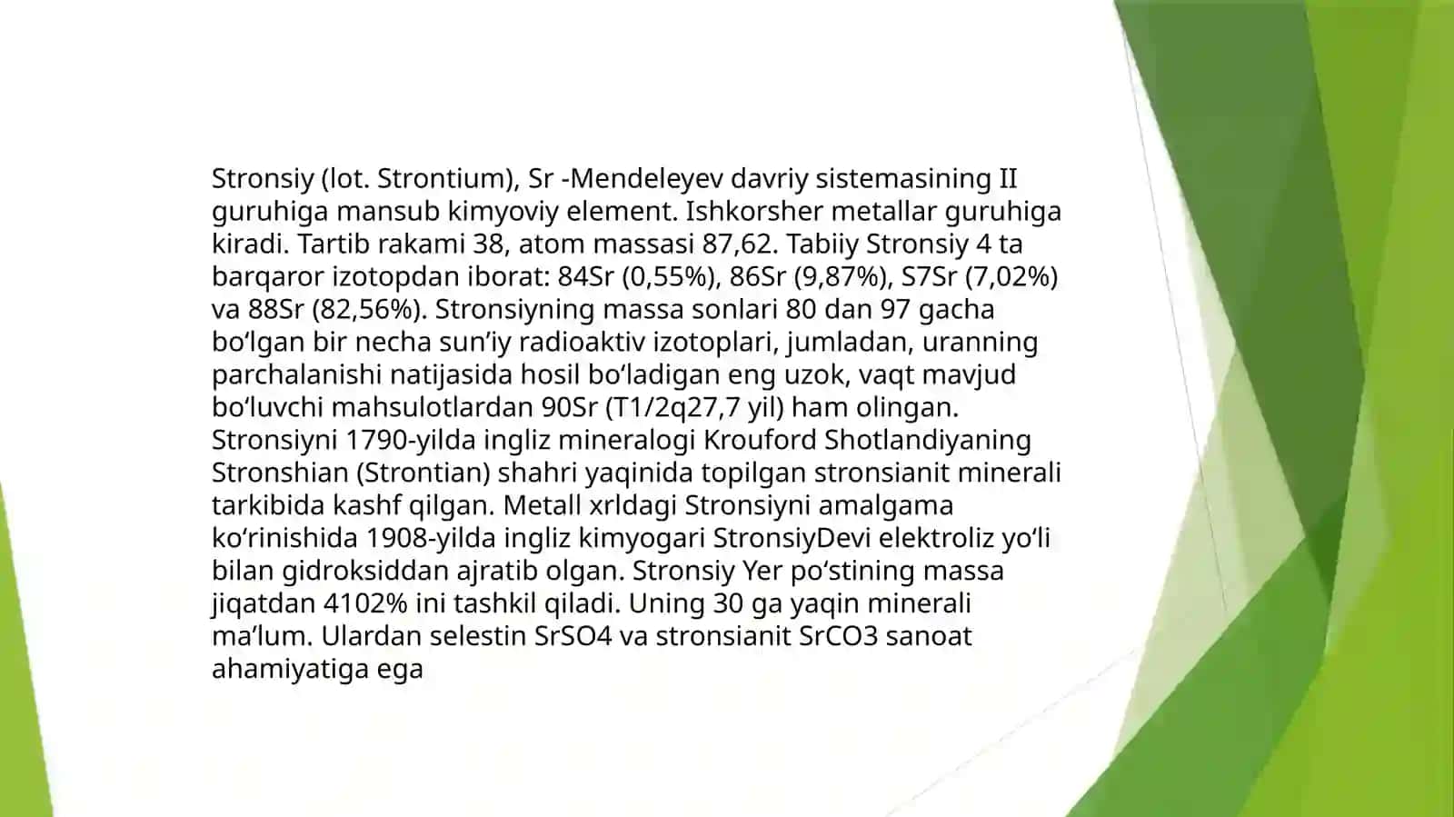 Stronsiy vatelluridebirikmalari ishlatilish sohalari 3