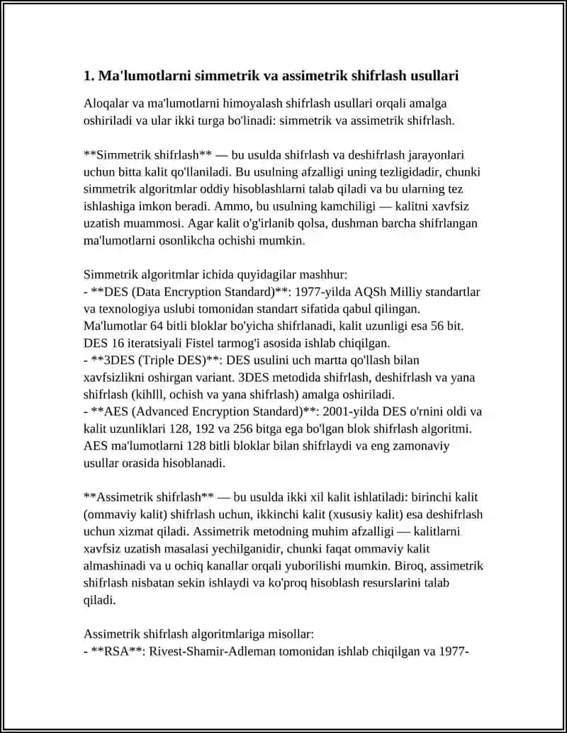 AXBOROTLARNI HIMOYALASH USULLARI 3