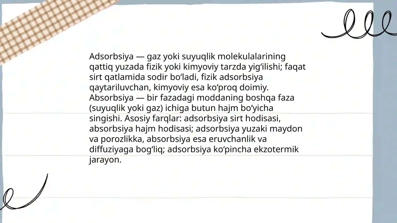 Adsorbsiya va Absorbsiya mavzusi 3