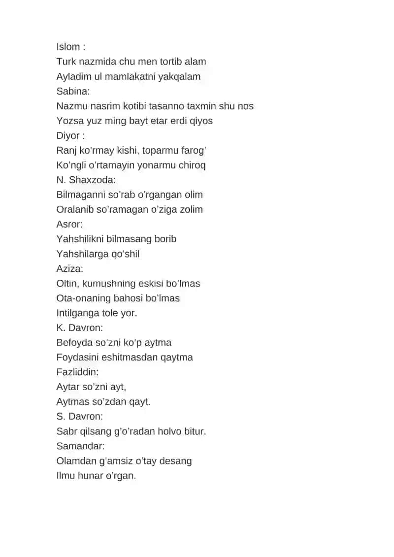 ALISHER NAVOIY SENARIY 3
