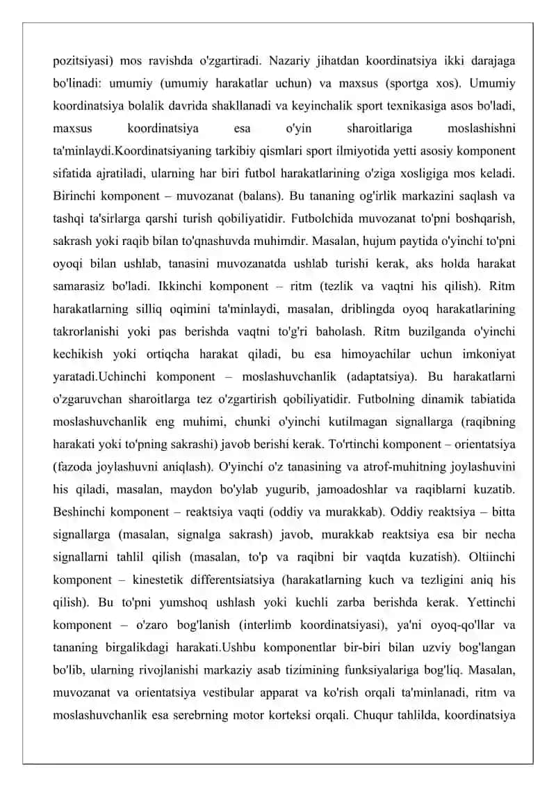 Futbol o‘yinida koordinatsion qobiliyatlarni shakllantirish mashqlari 3