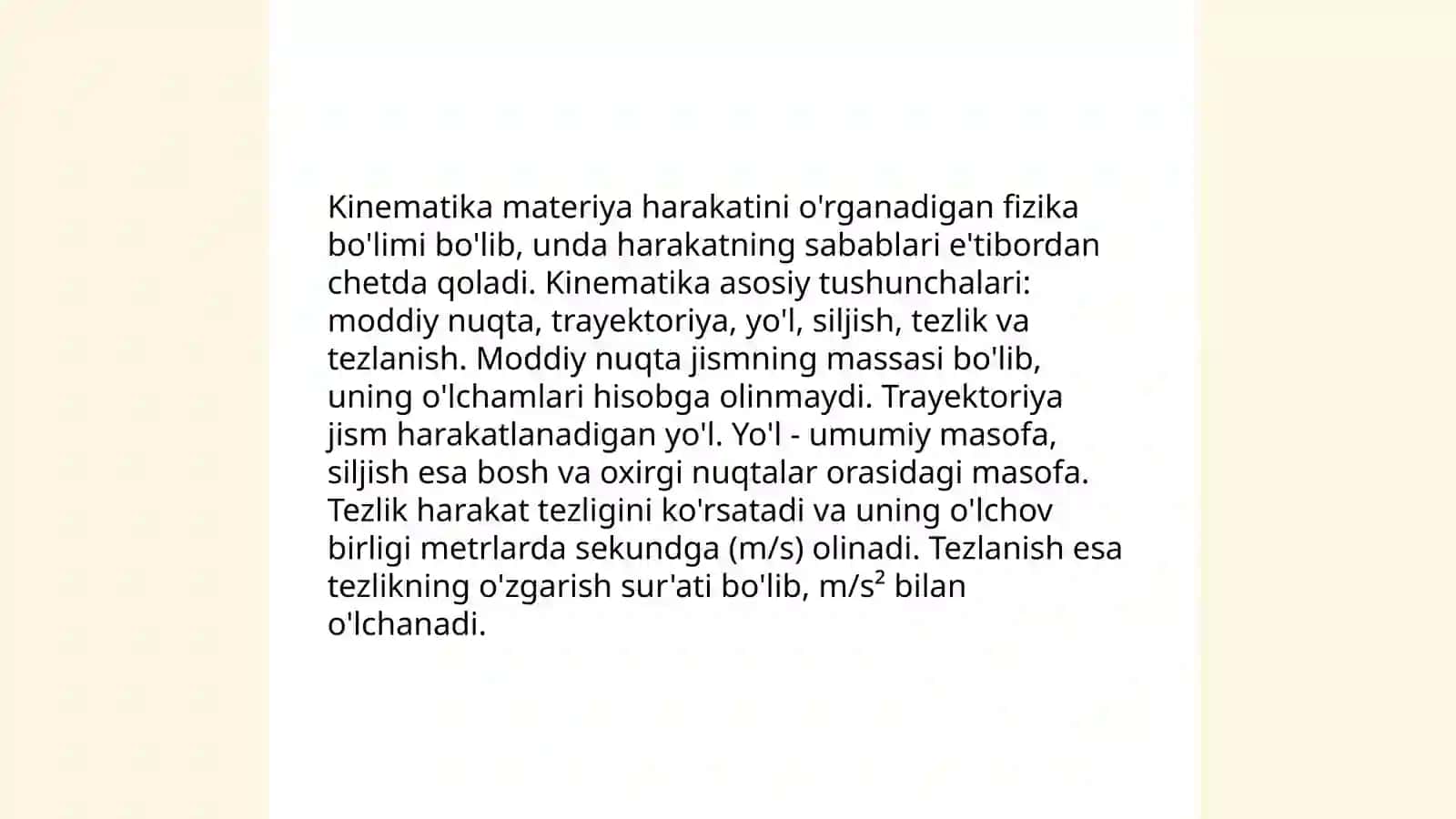 Fizika faniga kirish fanni o’qitish va maqsadlari Kinematika asoslari 3