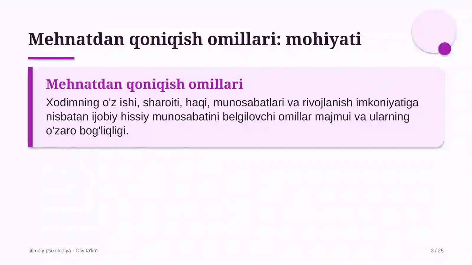 Yoga studiyalarida mehnatdan qoniqish omillari 3
