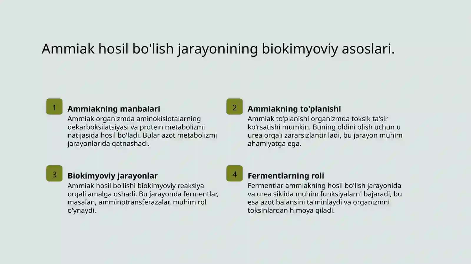 Ammiak hosil bo'lish jarayoni 3