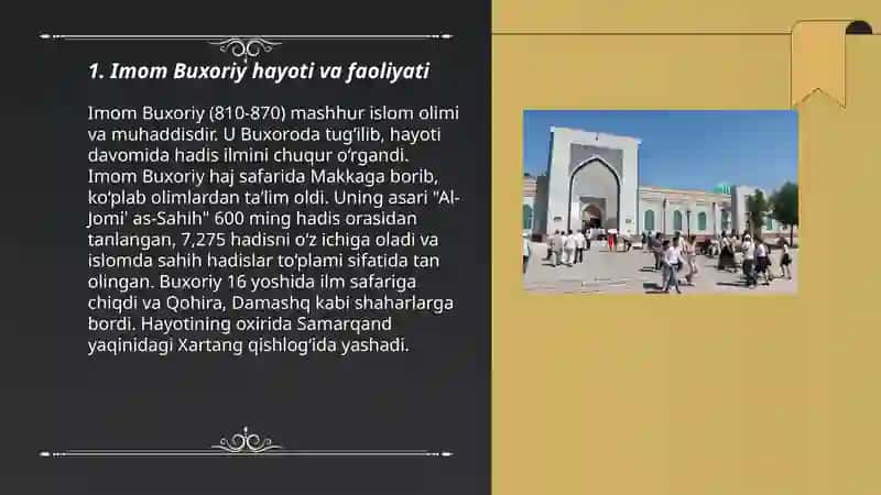 Imom buxoriy yodgorligi haqida 3