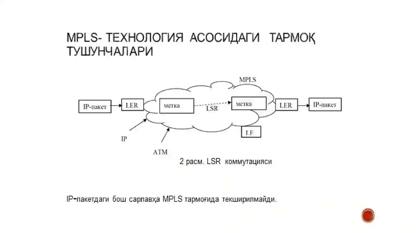 MPLS–технологияси протокол туркимлари 3