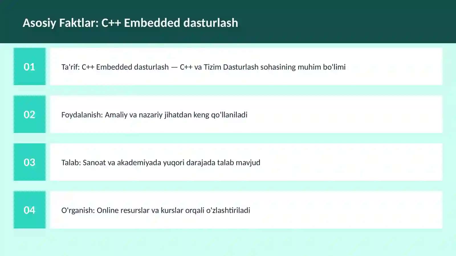 C++ Embedded dasturlash 3