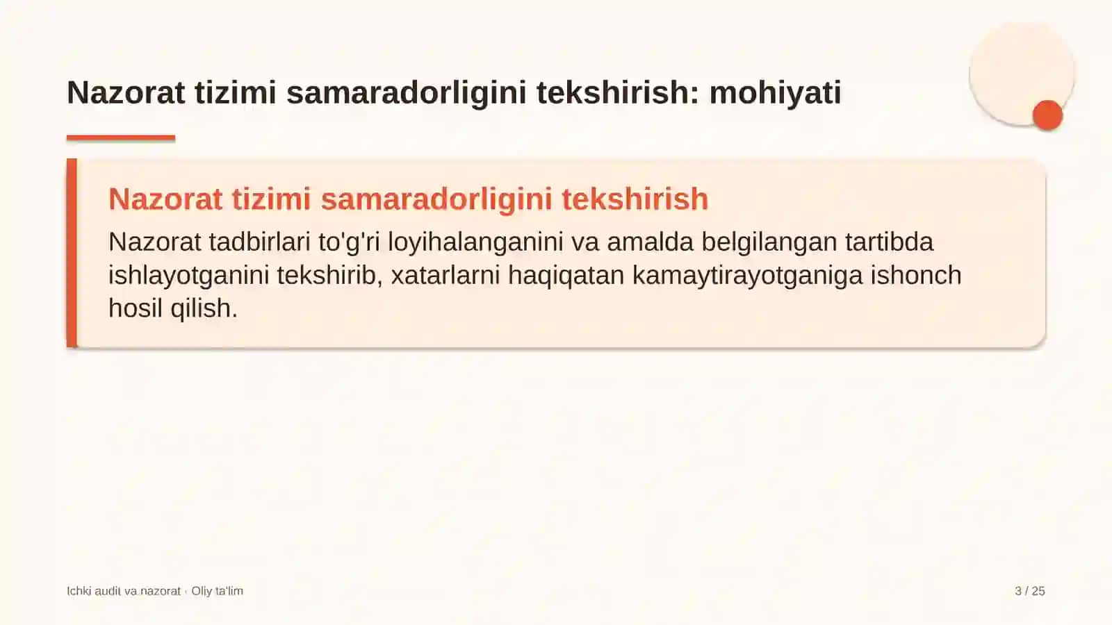ICHKI AUDIT VA NAZORAT · OLIY TA'LIM 3