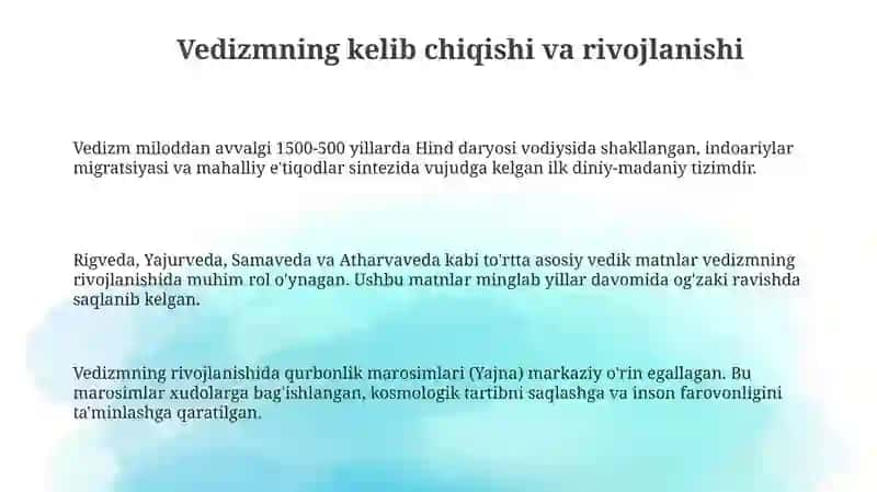 Vedizm dini ta'limotida axloqiy qarashlar 3