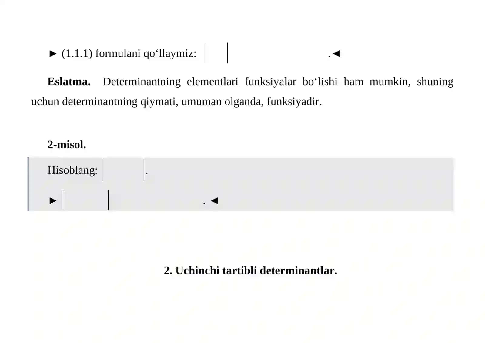 Determinantlar nazariyasi 3