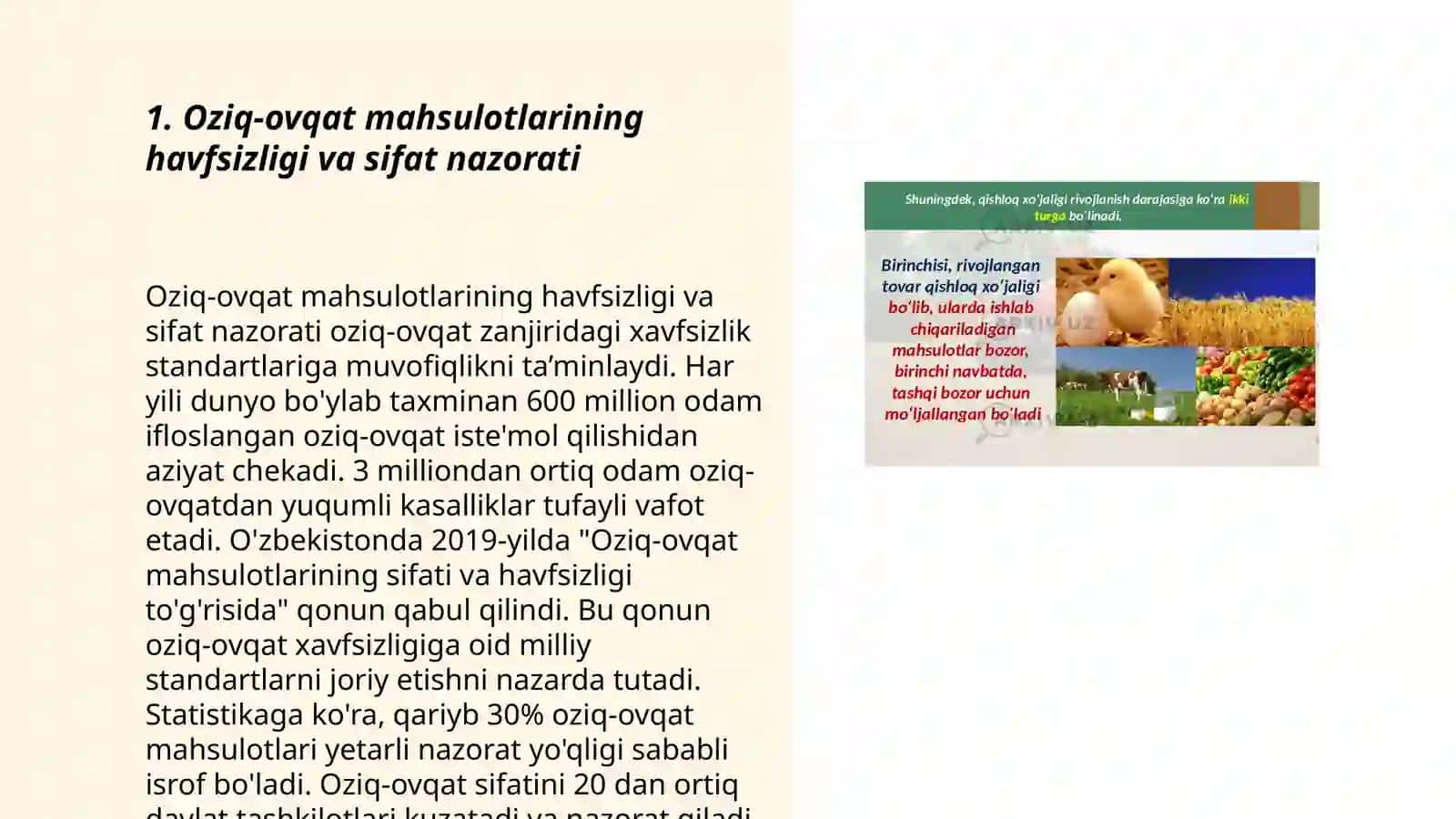 Oziq ovqat mahsulotlarini fizik tahlil qilishning ahamiyati 3