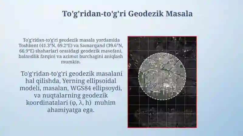 To'g'ri va teskari geodezik masala 3