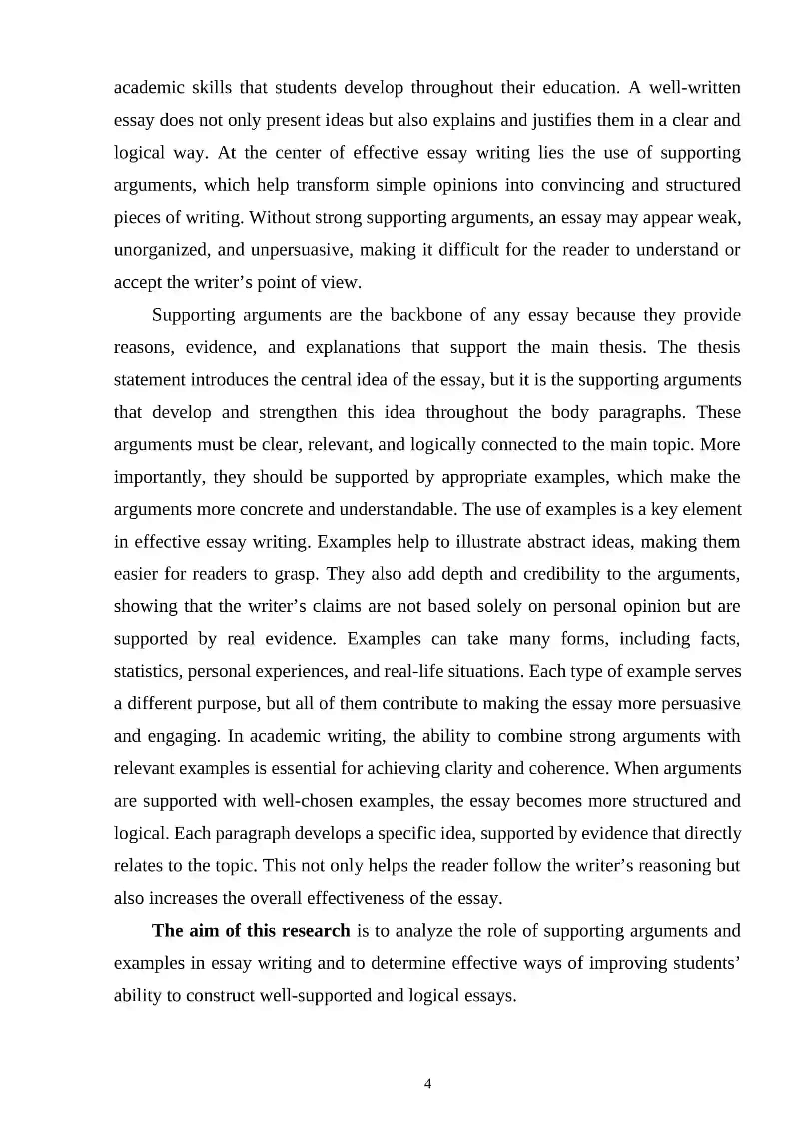 Supporting Arguments with Examples in Essay Writing 3