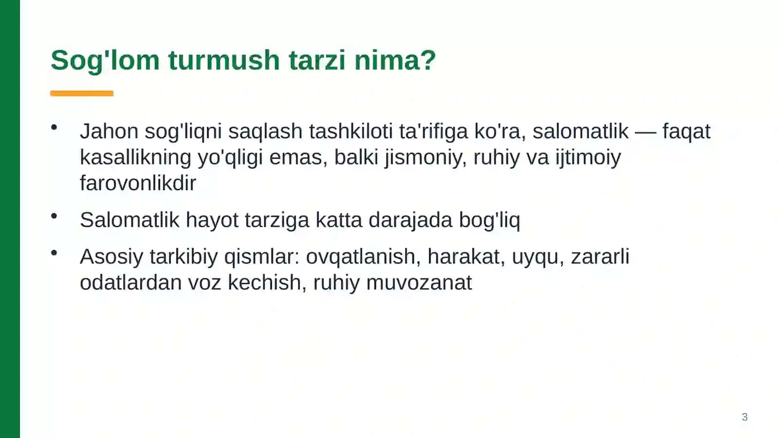 Sog'lom turmush tarzi 3