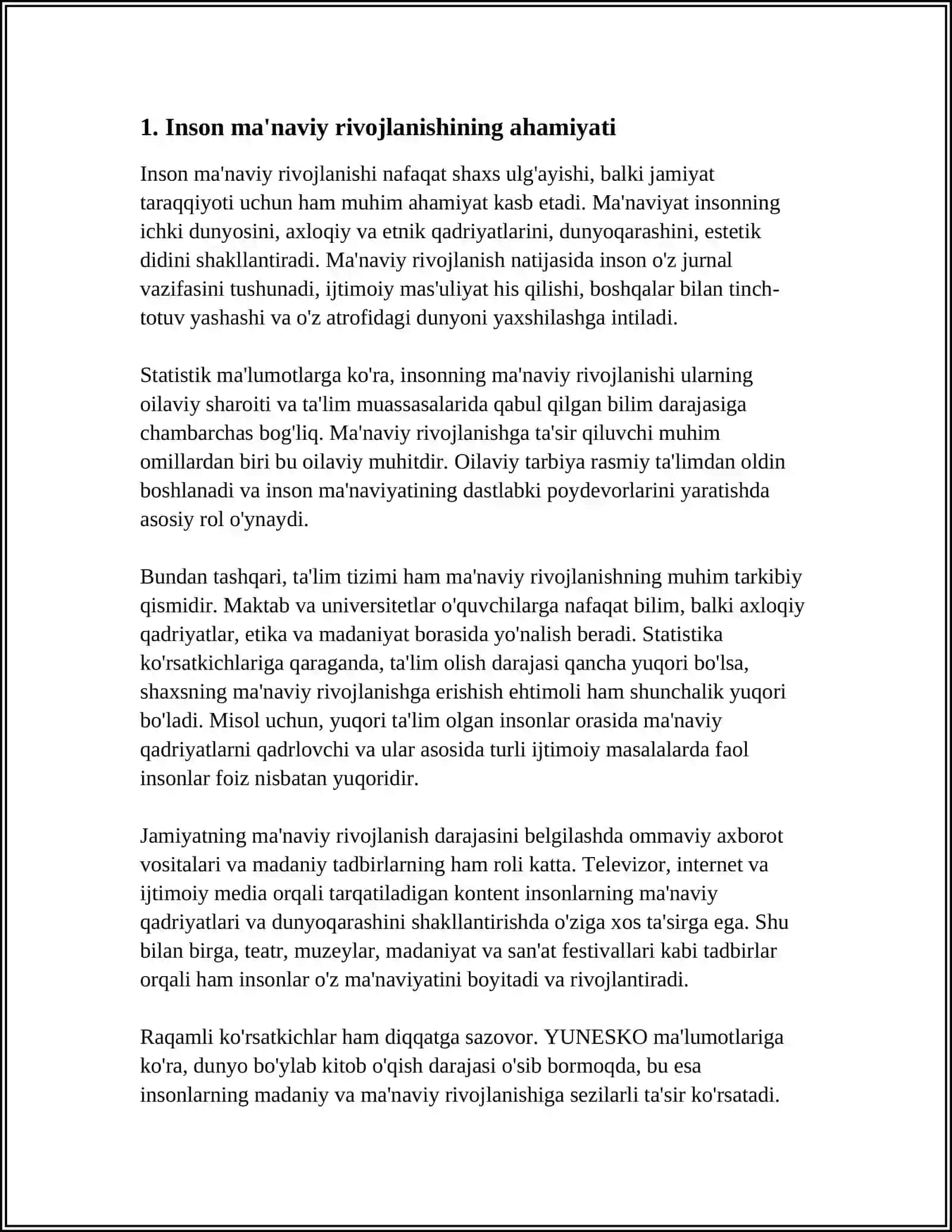 BILIM INSON MANAVIY KAMOLOTI OMILI 3