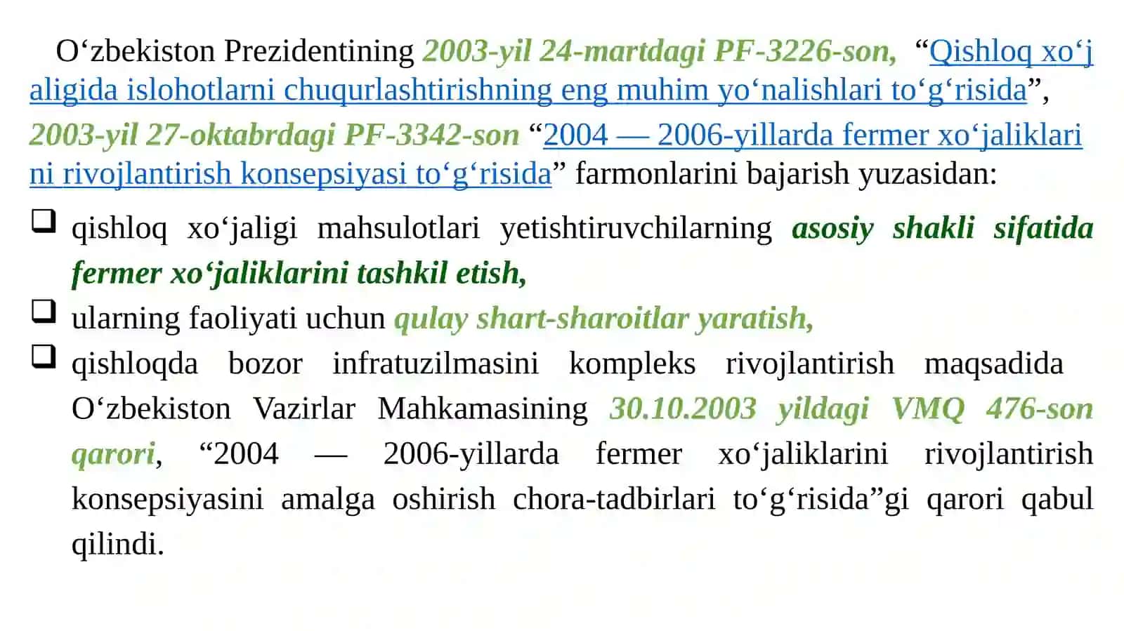 FERMERXO‘JALIKLARINING HUQUQIY HOLATI 3