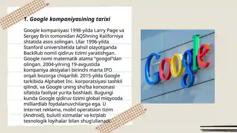Google kompaniyasi haqida 3
