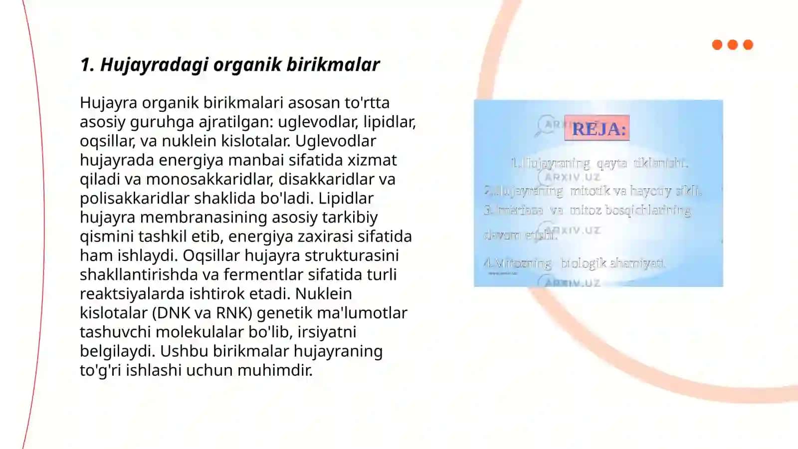 Hujayraning kimyoviy tarkibi 3