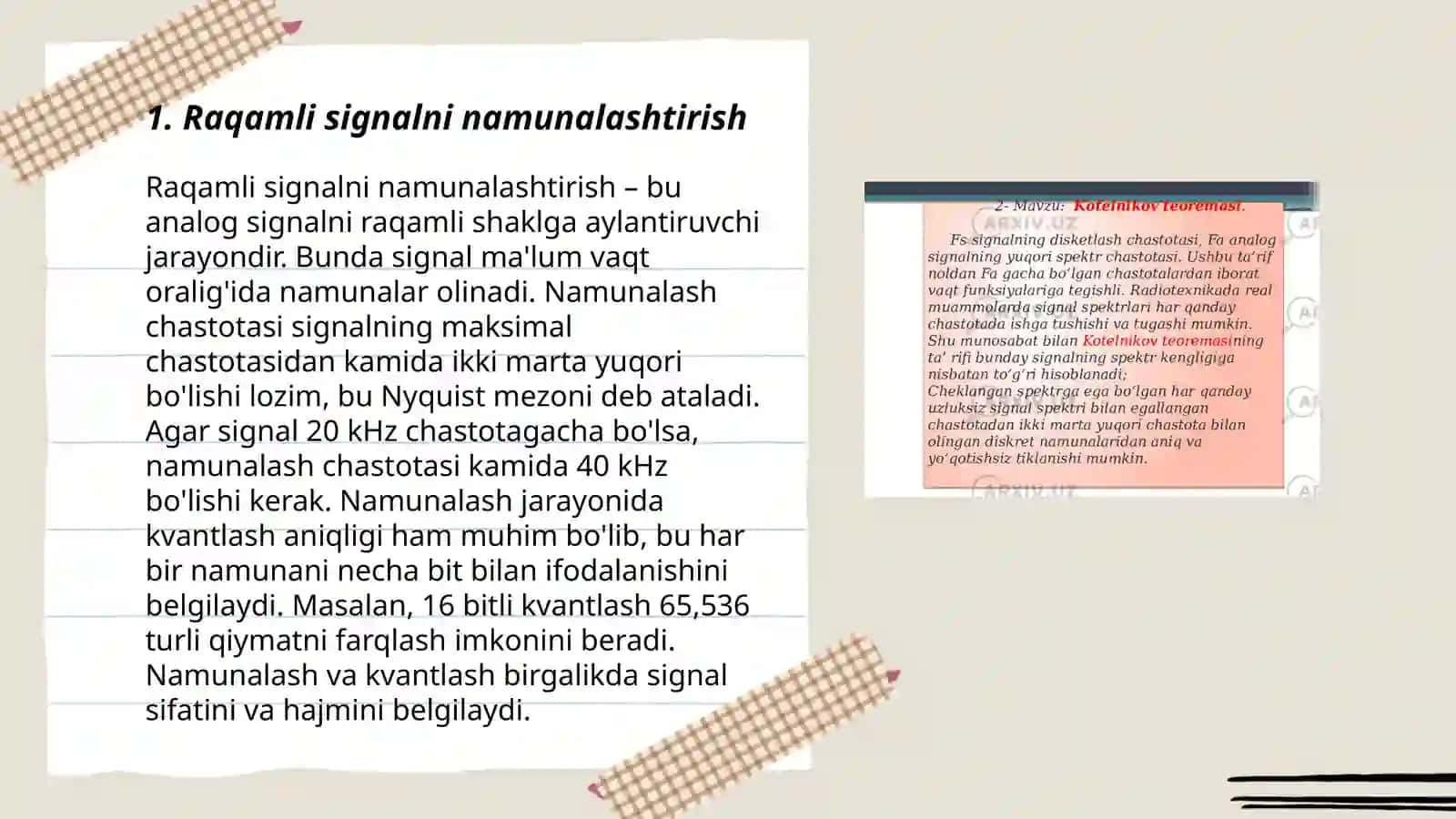 Raqamli signalni namunalashtirish 3