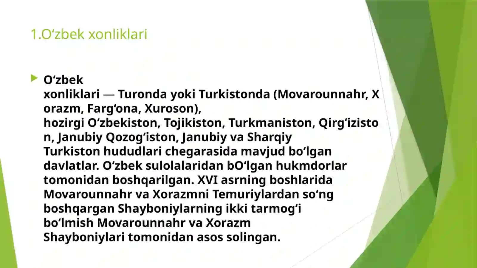 Xonliklar davri  manbalari 3