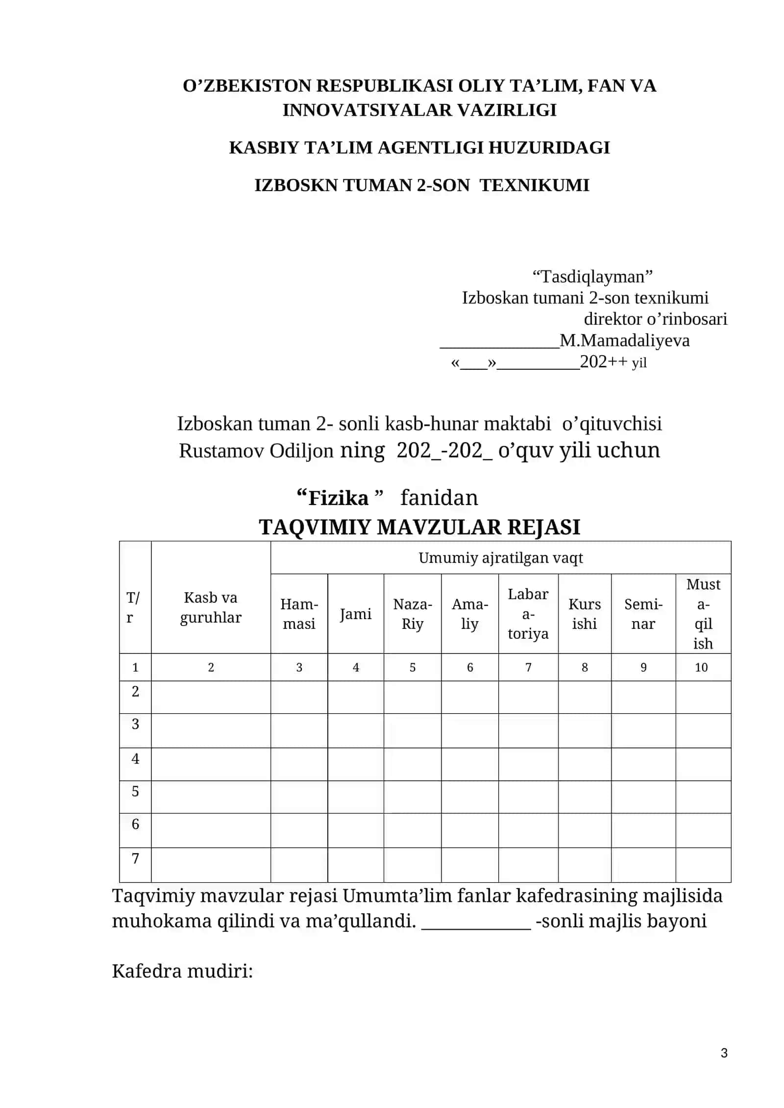 O’QITISH MATERIALLARI TO’PLAMI 3