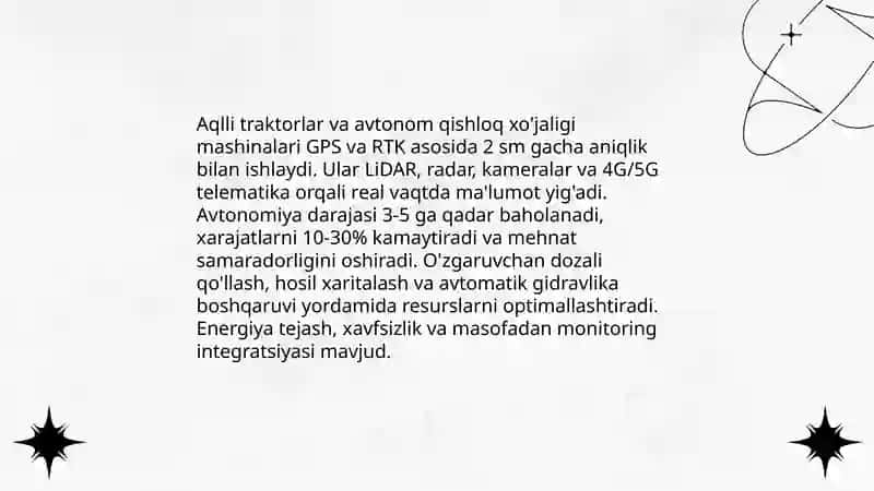 AQLLI QISHLOQ XO'JALIGI TEXNIKALARI 3