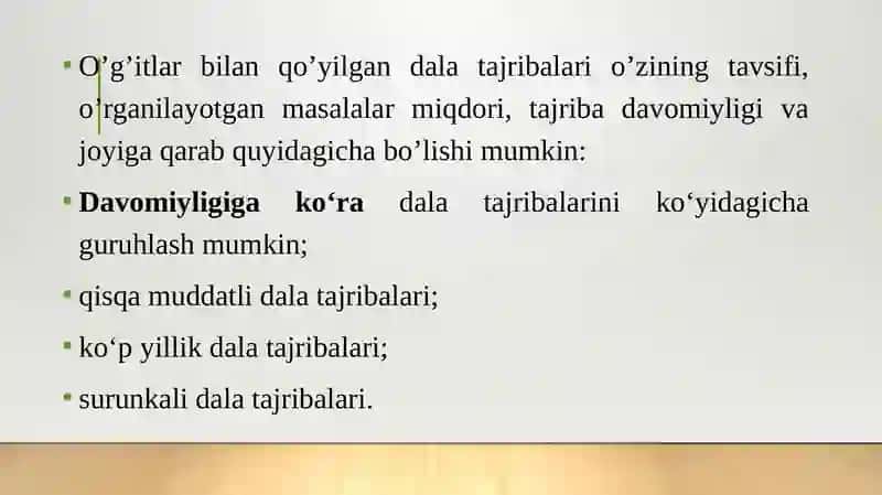 Dala tajribalarining turlari 3