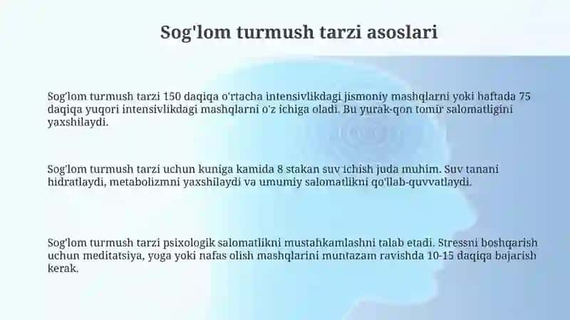 Sog'lom Turmush Tarzi Asoslari 3