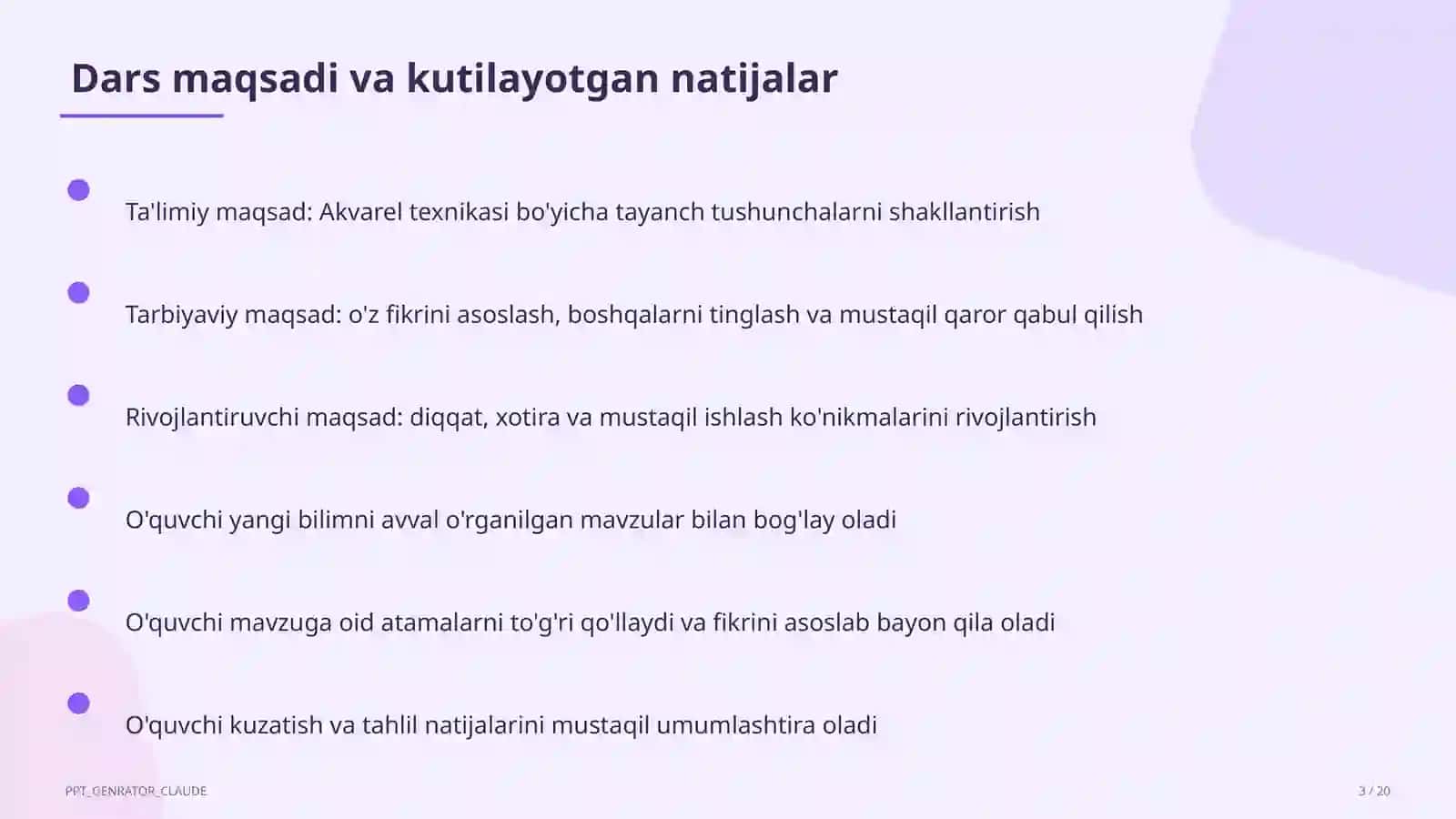 Akvarel texnikasi (5-sinf) 3