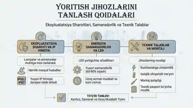Yoritish tarmoqlarini qurish qoidalar 3