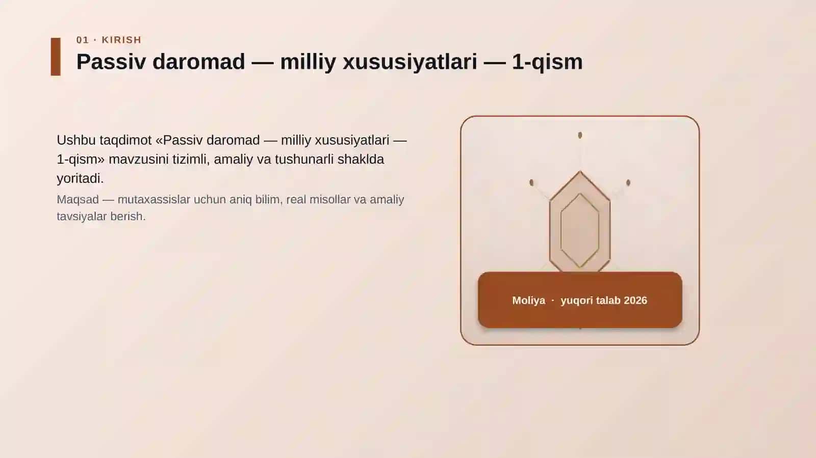 Passiv daromad — milliy xususiyatlari — 1-qism 3