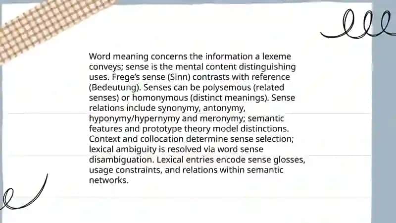 Lexical semantics 3