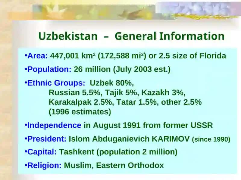 Uzbekistan – General Information 3