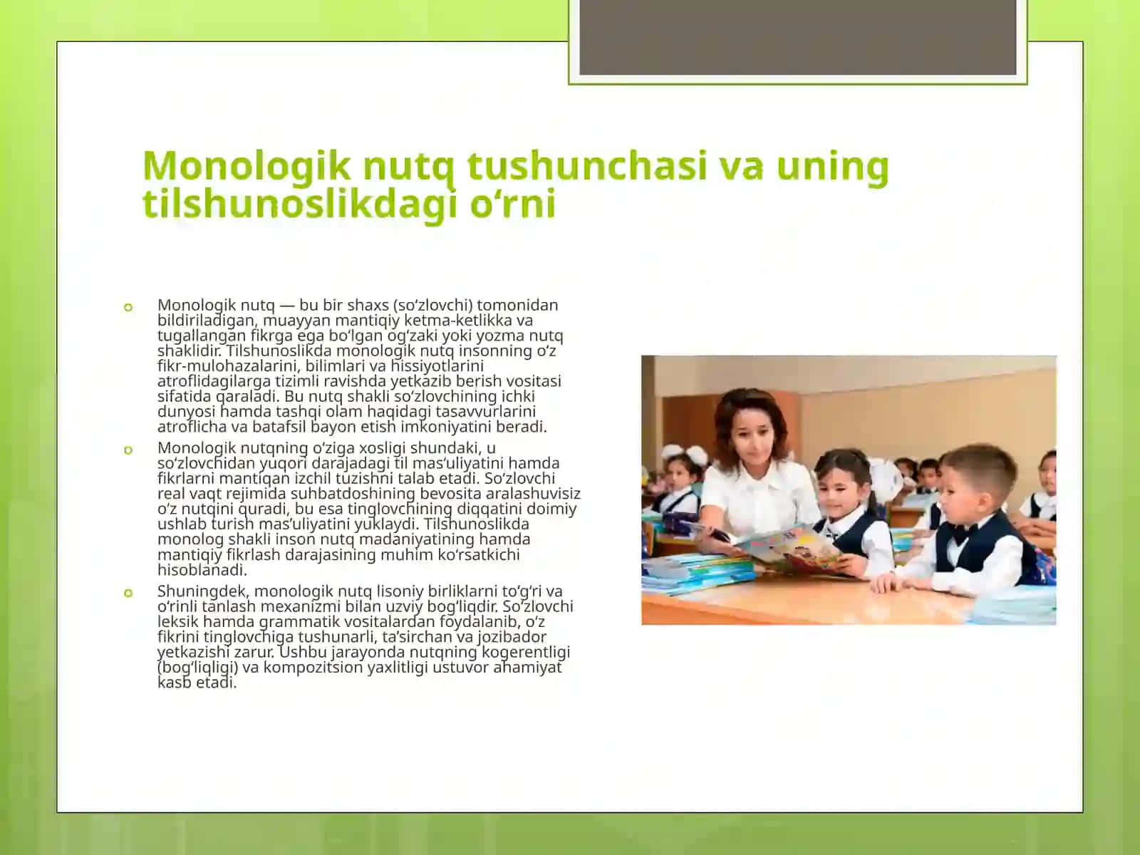 Monologik nutq va uning o‘ziga xos xususiyatlari 3