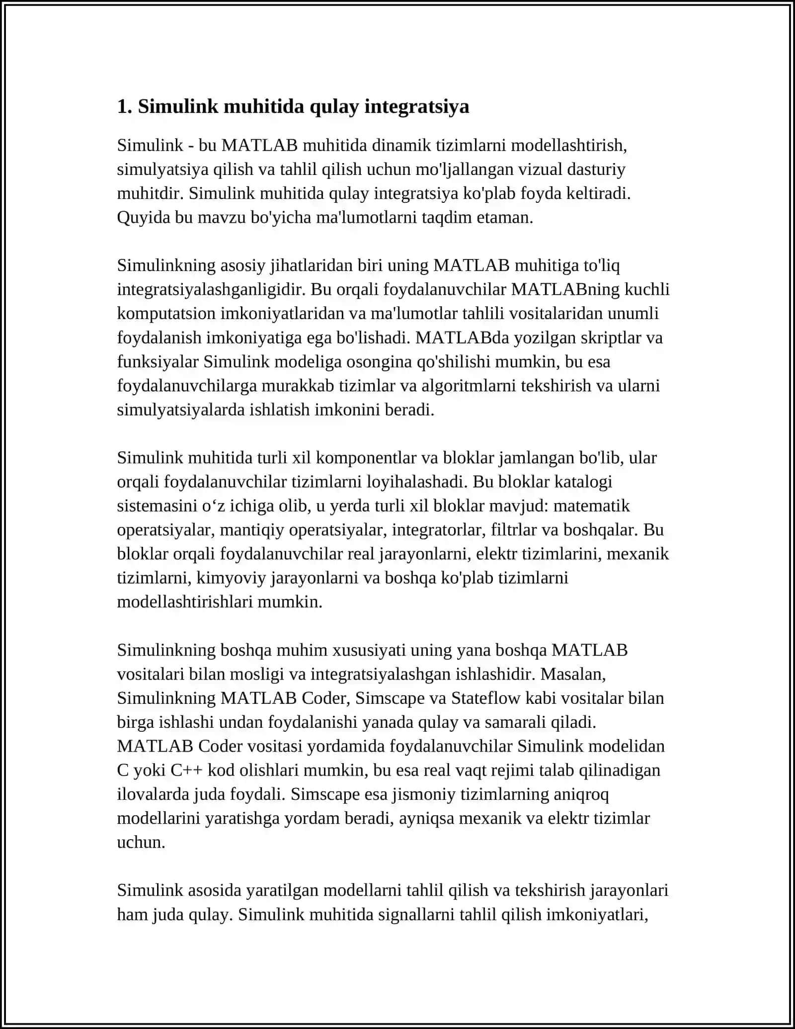 MATLAB DASTURINING SIM POWER SYSTEM BLOKI AFZALLIKLARI 3