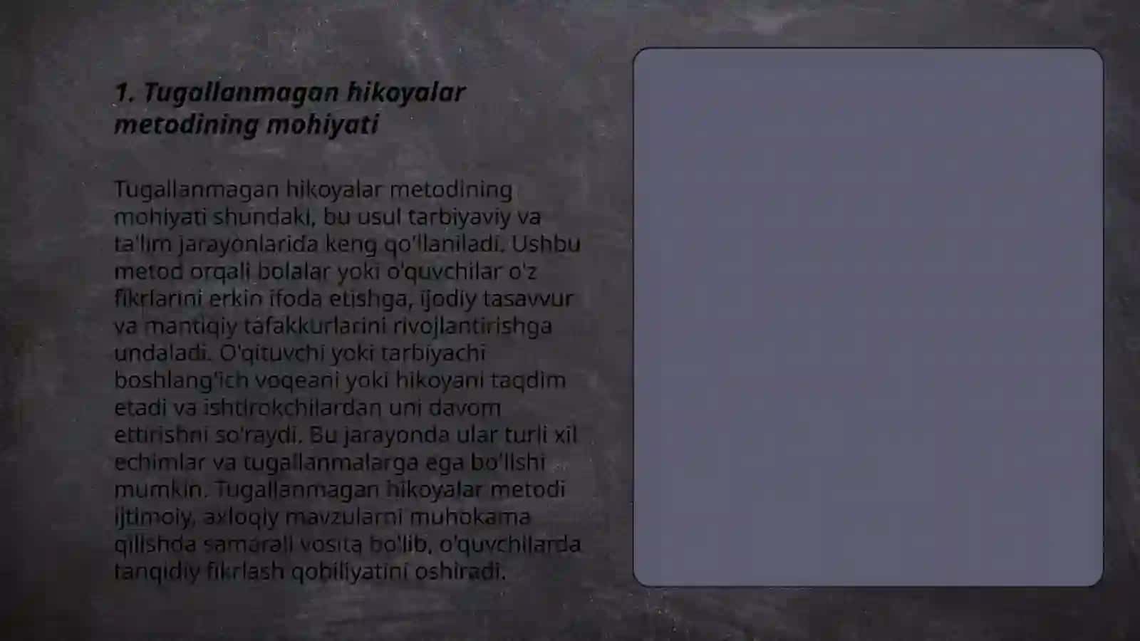 Tugallanmagan hikoyalar metodi 3