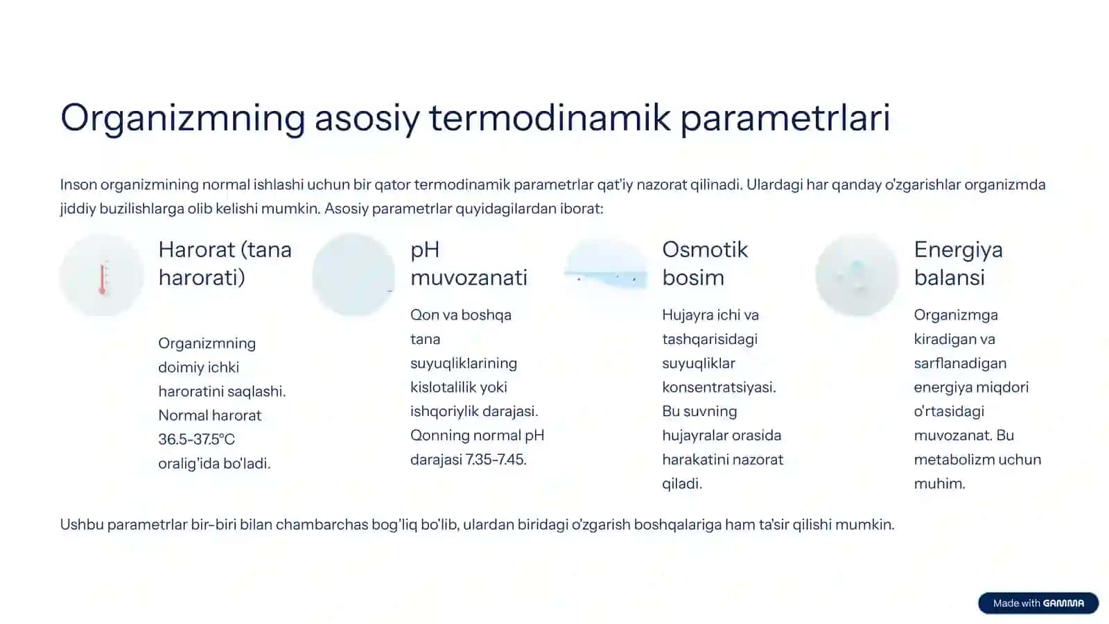 Organizmning termodinamik parametrlari 3