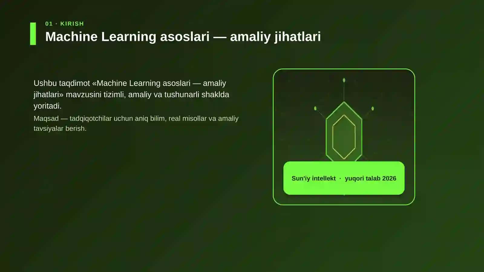 Machine Learning asoslari — amaliy jihatlari 3