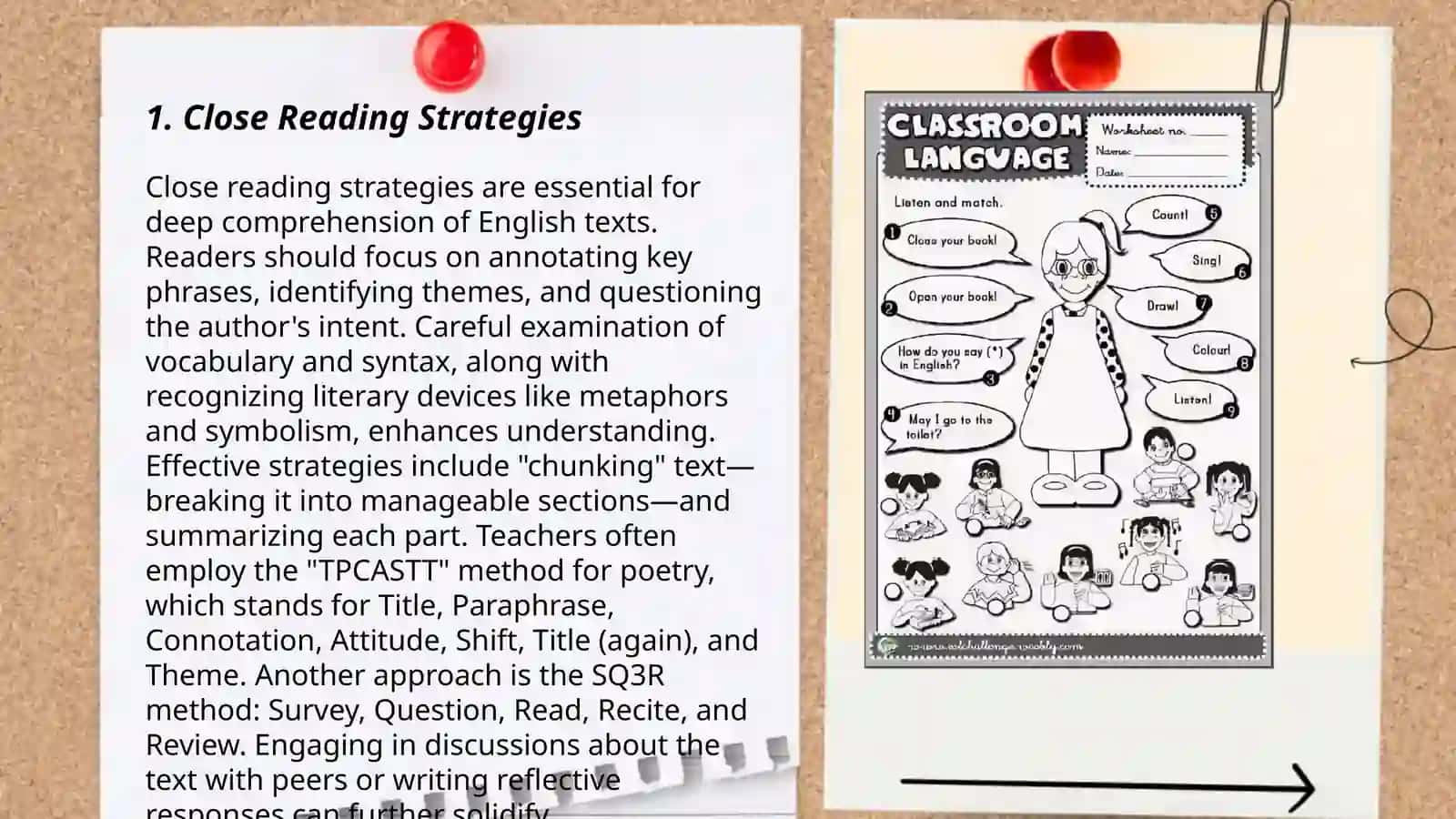 Classroom techniques and activities (for reading) 3