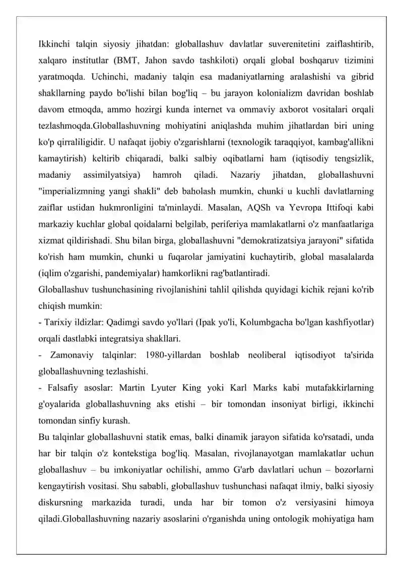 Globallashuv va yangi liberalizm 3